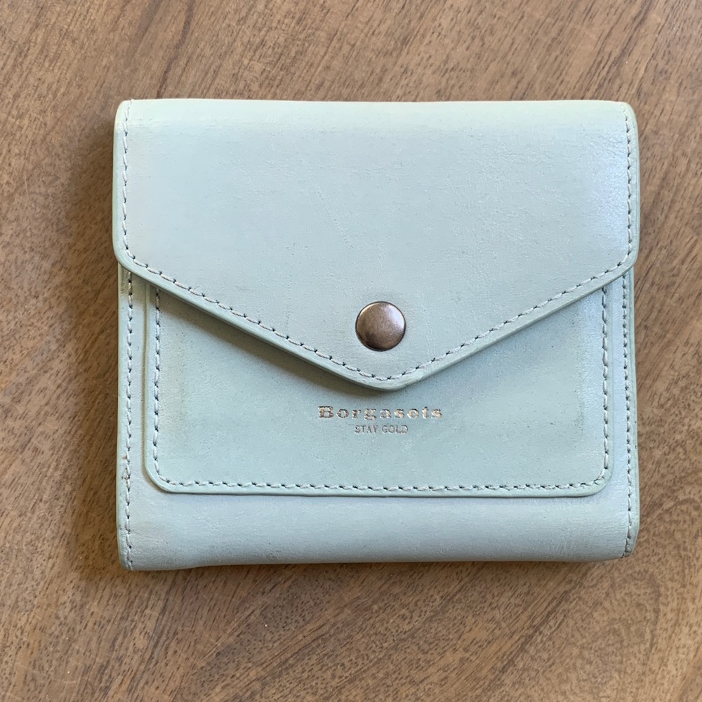 Borgasets Seafoam leather mini wallet